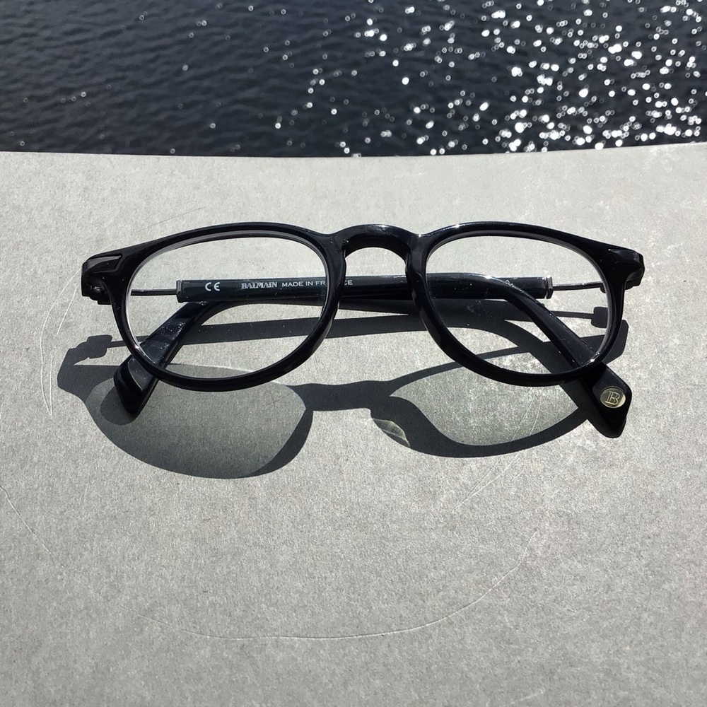 Balmain Made in France Black Round Optical Eyeglasses BL3048 C01 Balmain Logo
